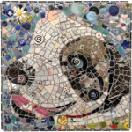 mosaic portrait of Bently, a dog